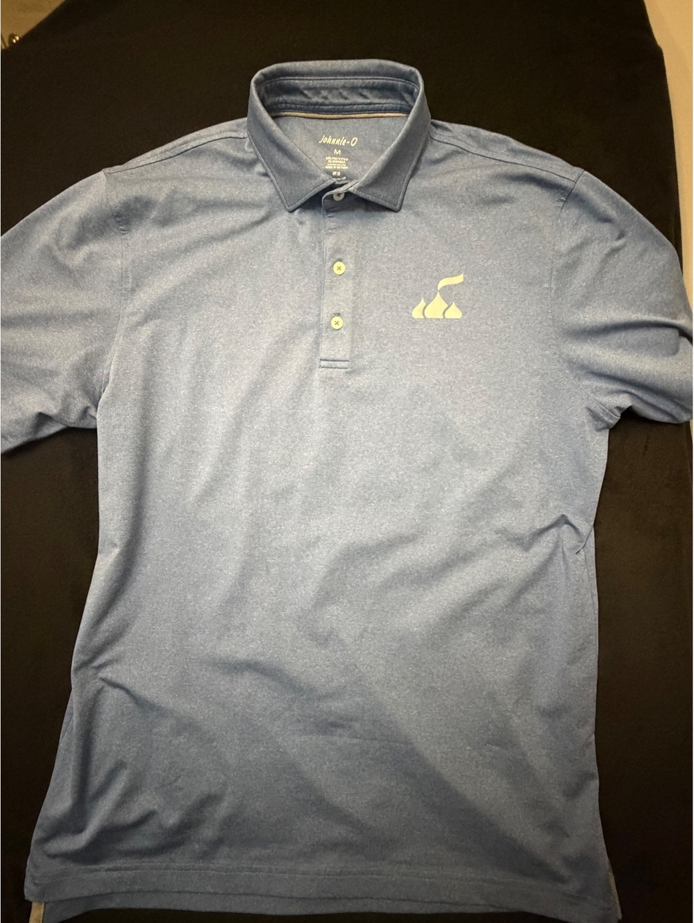 Johnnie-O Men's Medium Blue Polo Shirt with UPF 50 Sun Protection